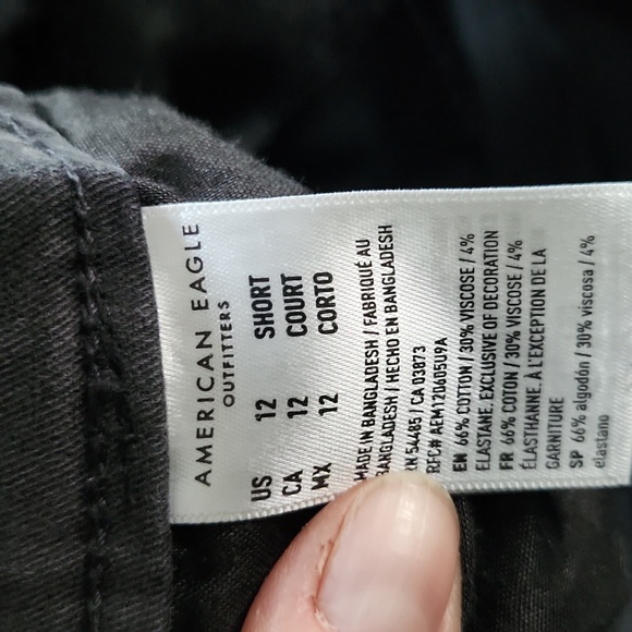 American eagle black stretch khaki soft chino wide leg cropped capri 12 - Picture 7 of 7